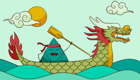 手绘风格端午节背景矢量素材(AI/EPS)