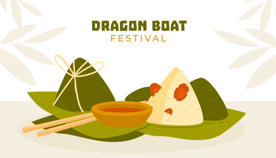 手绘风格端午节粽子背景矢量素材(AI/EPS)