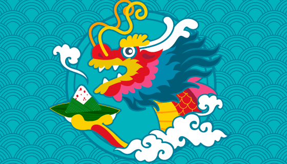 手绘风格端午节背景矢量素材(AI/EPS)