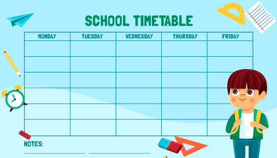 手绘风格简约课程表矢量素材(AI/EPS)