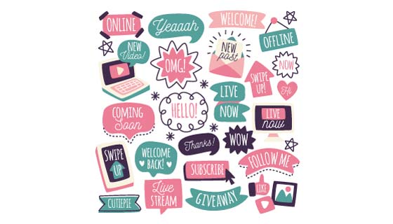 各种各样可爱的气泡矢量素材(AI/EPS/PNG)