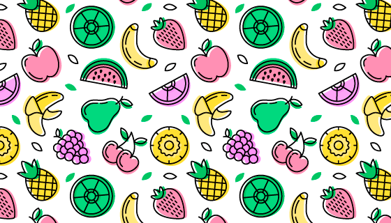 手绘风格水果图案背景矢量素材(AI/EPS/PNG)