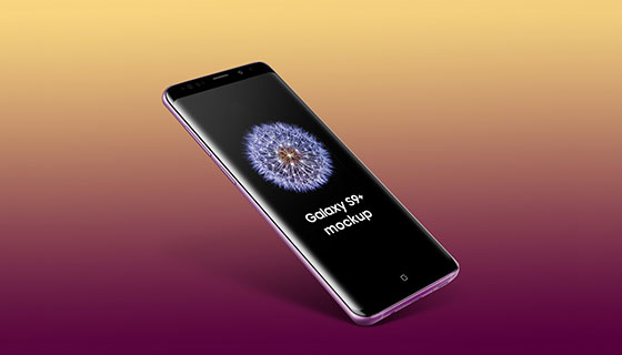 漂浮的三星Galaxy S9 Plus模型(PSD)