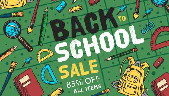 学习工具设计开学返校矢量素材(AI/EPS)