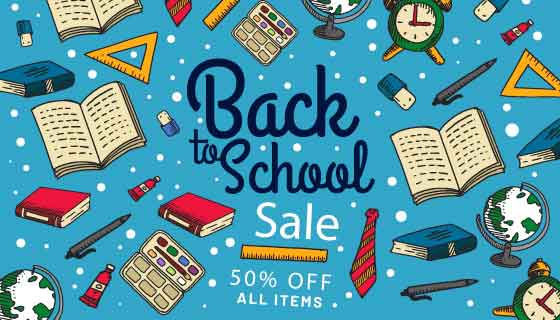 学习工具设计开学返校矢量素材(AI/EPS)