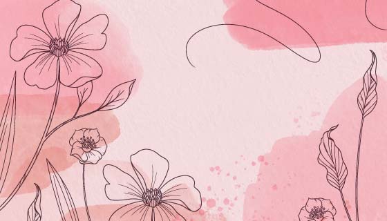 手绘花朵水彩背景矢量素材(AI/EPS)