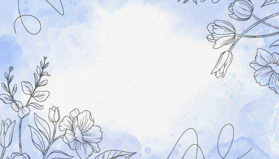 手绘花朵水彩背景矢量素材(AI/EPS)