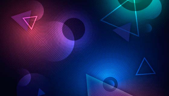 抽象霓虹灯半色调背景矢量素材(AI/EPS)