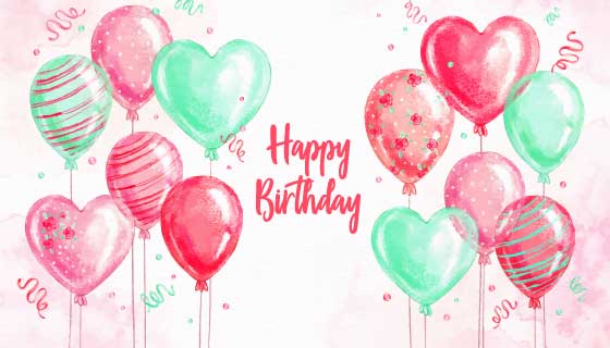 水彩风格生日快乐背景矢量素材(AI/EPS)