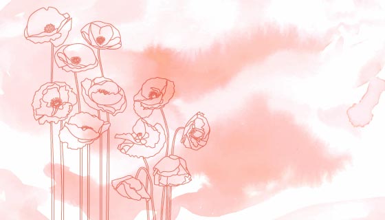 手绘花朵水彩背景矢量素材(AI/EPS)