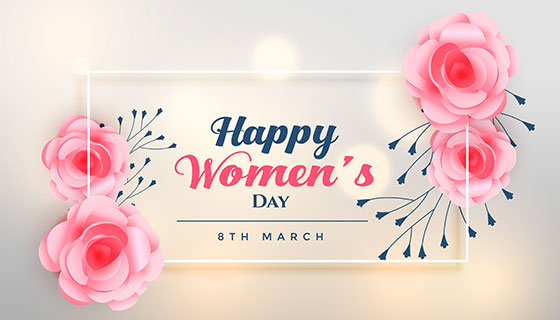 玫瑰花妇女节背景矢量素材(EPS)