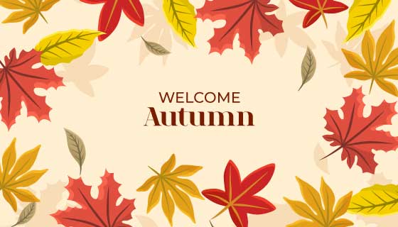 多彩秋天叶子背景/壁纸矢量素材(AI/EPS/PNG)