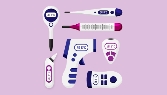 各种各样的温度计体温枪矢量素材(AI/EPS/PNG)