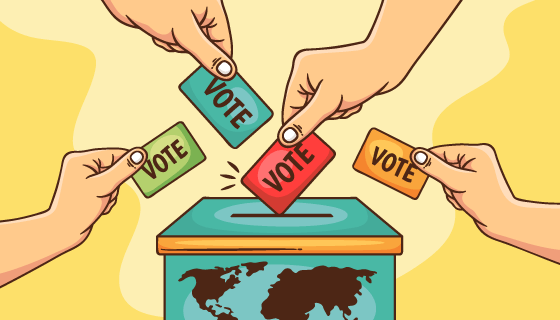 往投票箱投票矢量素材(AI/EPS)