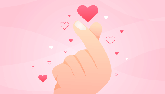 粉色比心设计矢量素材(AI/EPS)