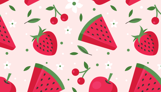 西瓜和草莓图案背景矢量素材(AI/EPS)