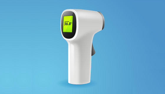 逼真的体温枪矢量素材(AI/EPS/PNG)