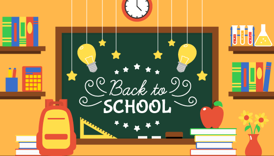 黑板等元素设计开学返校矢量素材(AI/EPS)