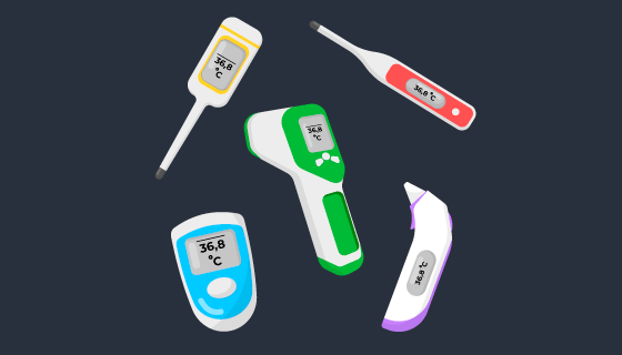 五种温度计体温枪矢量素材(AI/EPS/PNG)