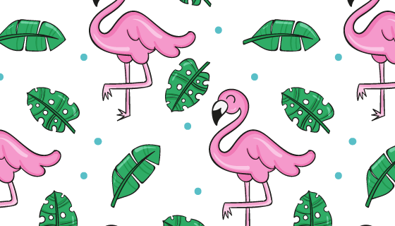 火烈鸟图案背景矢量素材(AI/EPS)