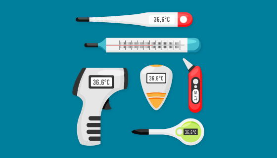 六种温度计体温枪矢量素材(AI/EPS/PNG)