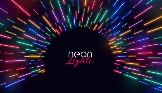 多彩闪亮的LED霓虹灯背景矢量素材(EPS)