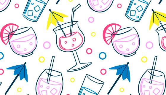 手绘风格冷饮图案矢量素材(AI/EPS)