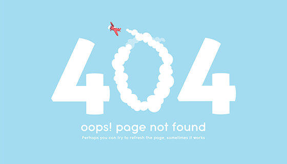 扁平风格蓝天白云404错误页面(EPS/AI)