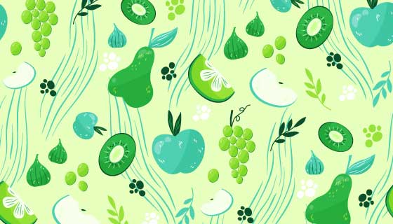 绿色清新水果背景矢量素材(AI/EPS)