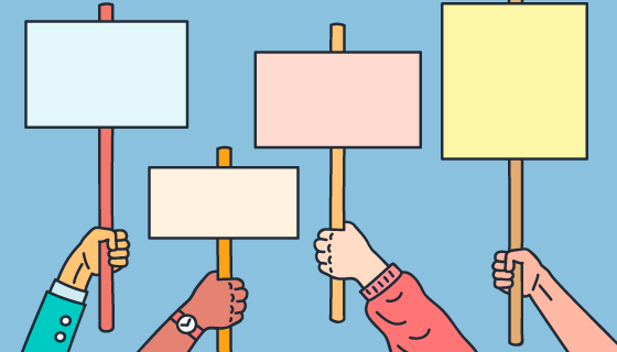 手举标语牌矢量素材(AI/EPS)