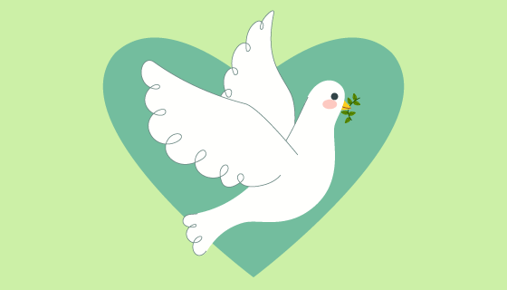 简单的和平鸽矢量素材(AI/EPS)