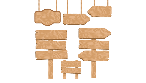 木质招牌/路标矢量素材(EPS)