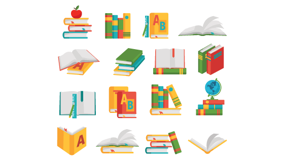 16个教科书图标矢量素材(EPS/PNG)