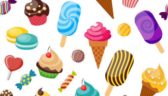 各种各样的点心无缝背景矢量素材(EPS/PNG)