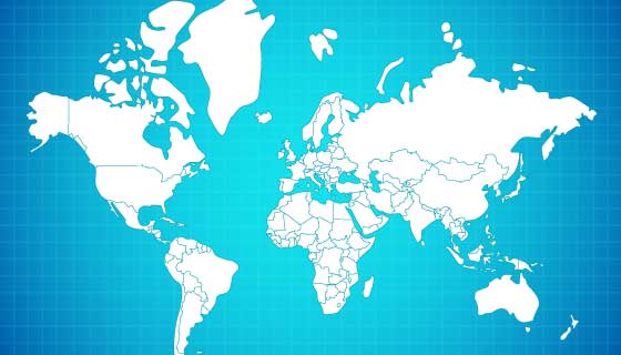 蓝底的白色世界地图矢量素材(EPS)