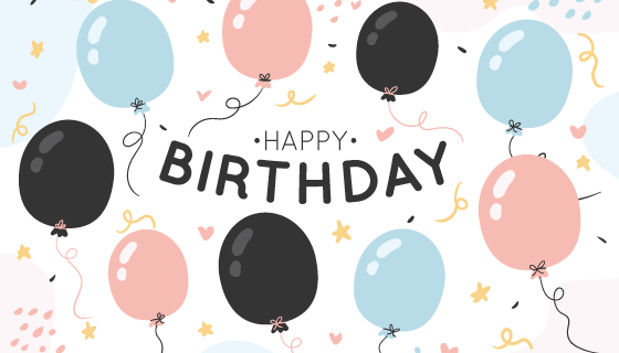 可爱气球生日快乐背景矢量素材(AI/EPS)