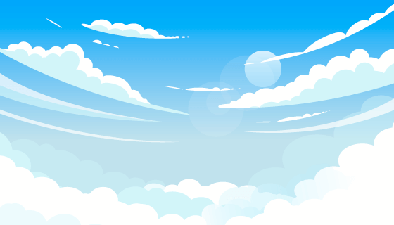 扁平风格简单的蓝天白云背景矢量素材(AI/EPS)