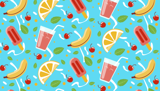 水果饮料夏天背景矢量素材(AI/EPS)