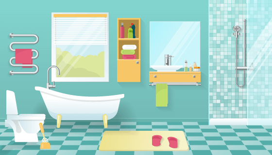 现代风格的浴室矢量素材(EPS)