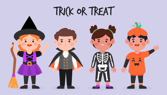 万圣节儿童人物矢量素材(AI/EPS/PNG)