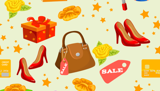 购物元素矢量素材(EPS)