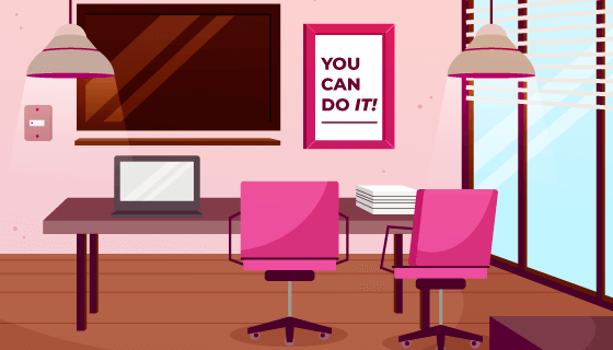 扁平风格的办公室设计矢量素材(AI/EPS)