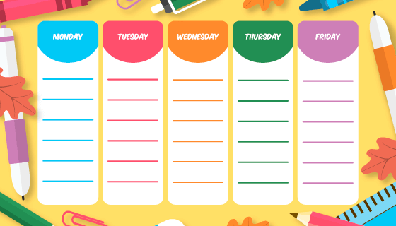 学习工具设计课程表矢量素材(AI/EPS)