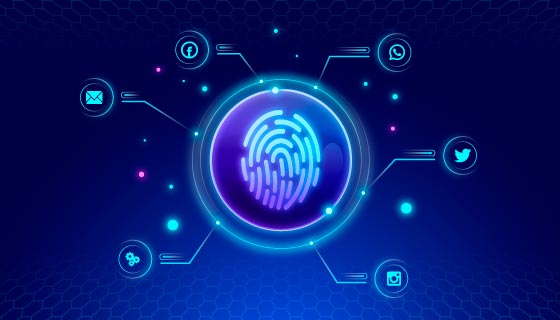 指纹识别科技背景矢量素材(AI/EPS)