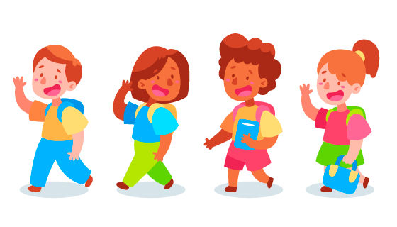 开心返校的学生们矢量素材(AI/EPS/PNG)