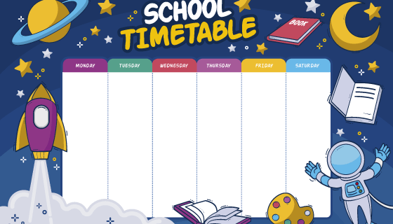 手绘风格开学课程表矢量素材(AI/EPS)