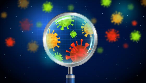 显微镜下的新型冠状病毒矢量素材(AI/EPS)