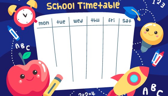 水果闹钟设计课程表矢量素材(AI/EPS)