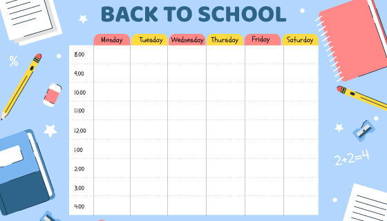 学习工具设计课程表矢量素材(AI/EPS)