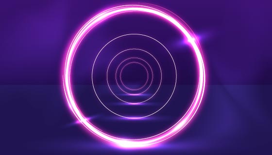 抽象圆圈霓虹灯背景矢量素材(AI/EPS)